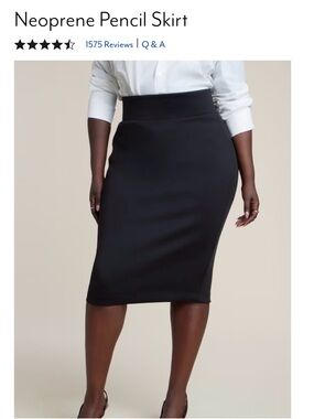 Eloquii Black Neoprene Pencil Skirt